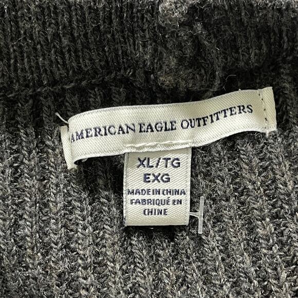 American Eagle Outfitters Sweater Women XL Gray Wool Blend Academia FLAW - Picture 7 of 8